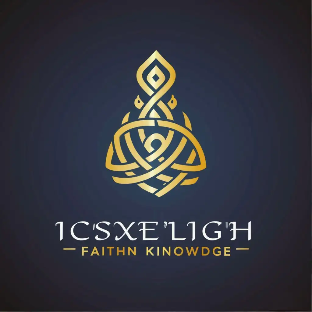 logo, symbolize light, faith, and knowledge. A simple yet elegant design could feature a glowing light or a shining beacon, possibly intertwined with Islamic calligraphy or motifs. The color scheme could include calming and spiritual colors like blues, greens, or golds., with the text "Light of Faith", typography, be used in Religious industry