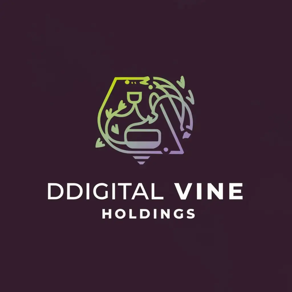 a logo design,with the text "Digital Vine Holdings", main symbol:Digital vine with books, wine and technology,Moderate,be used in Technology industry,clear background