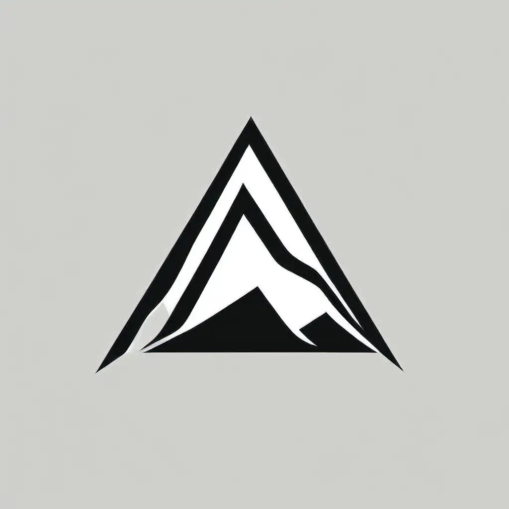 Mountain logo, minimalist abatract, simple, flat, black vector