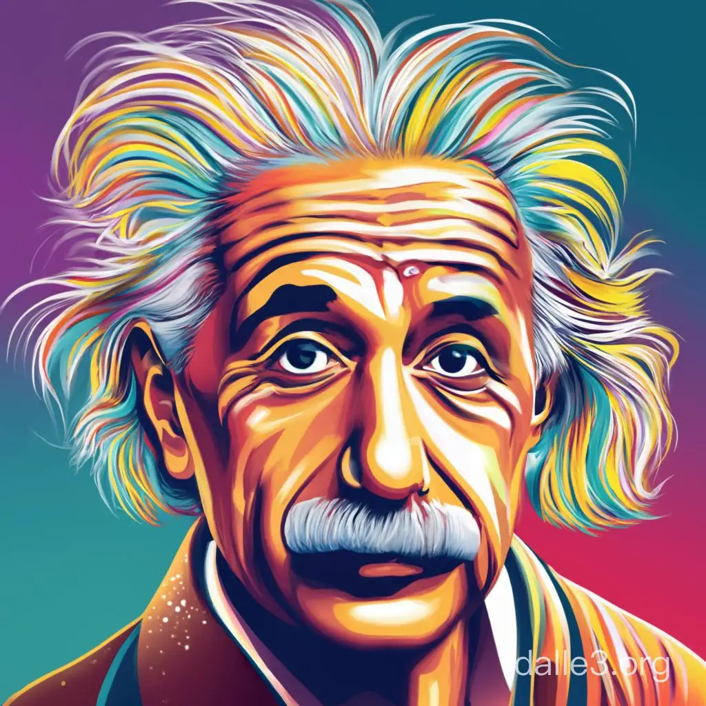 Albert Einstein Pop Art Portrait | Dalle3 AI