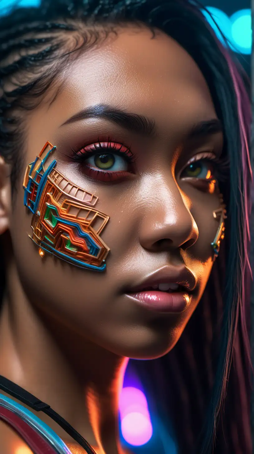 Create a real mixed woman that embodies the diversity of São Paulo. Choose skin tone, hair type, eye color, and clothing options that reflect the mix of cultures and styles found in the city, 3d perspective, 4k, neon lights, Miki Asai Macro photography, close-up, hyper detailed, trending on artstation, sharp focus, studio photo, intricate details, highly detailed, by greg rutkowski, Miki Asai Macro photography, close-up, hyper detailed, trending on artstation, sharp focus, studio photo, intricate details, highly detailed, by greg rutkowski
