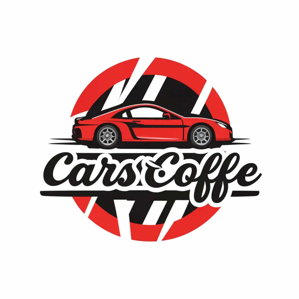 a logo design,with the text "Cars and Coffee", main symbol:Car,Minimalistic,be used in Events industry,clear background