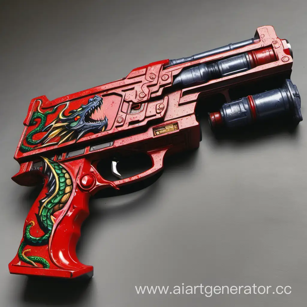 Futuristic-Blaster-Pistol-with-Dragon-Slayer-Paint-Job
