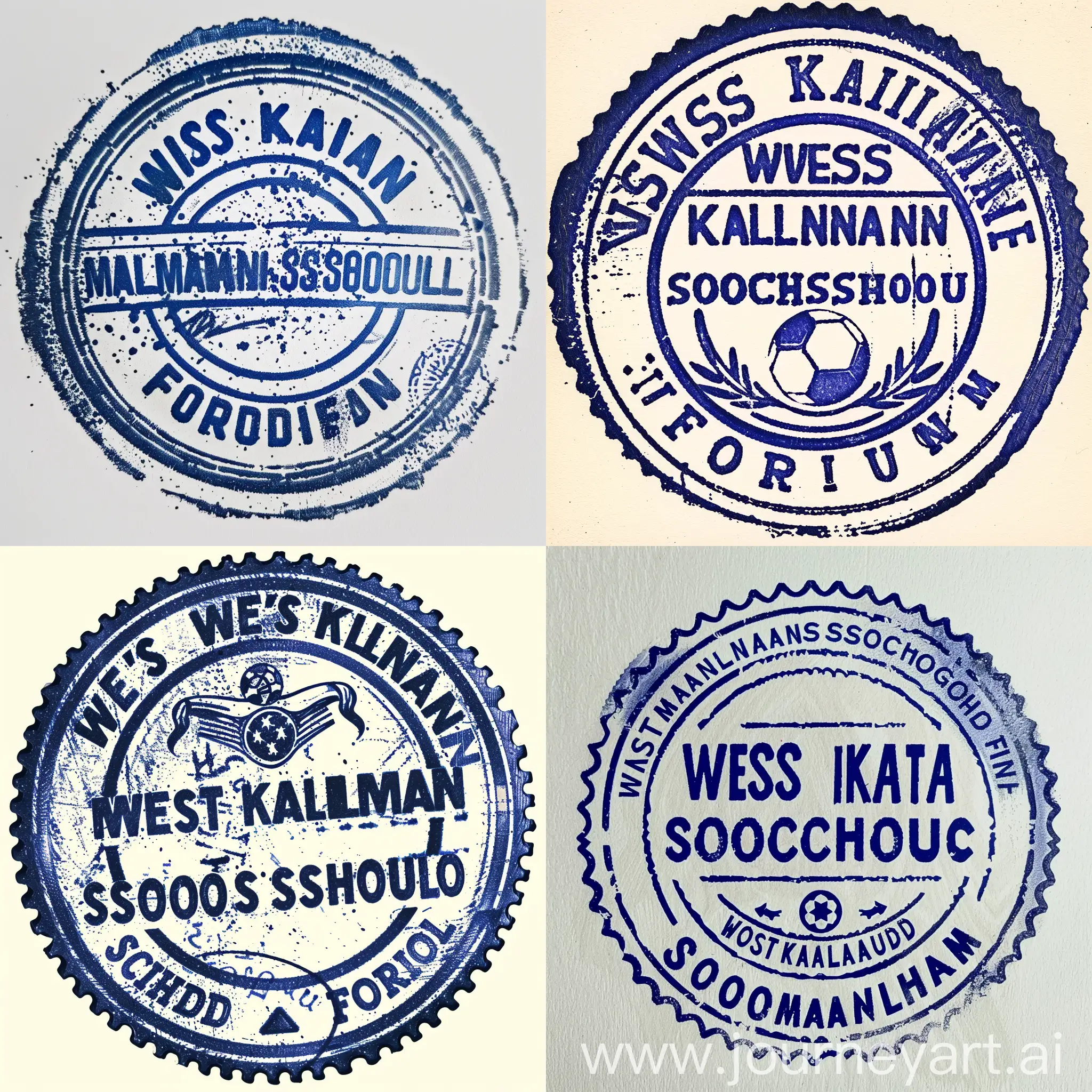 Elegant-West-Kalimantan-Soccer-School-Forum-Stamp-Design-in-Blue-Ink