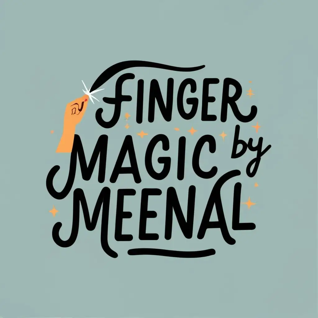 logo, Finger magic by meenal, with the text "Finger magic by meenal", typography, be used in Legal industry