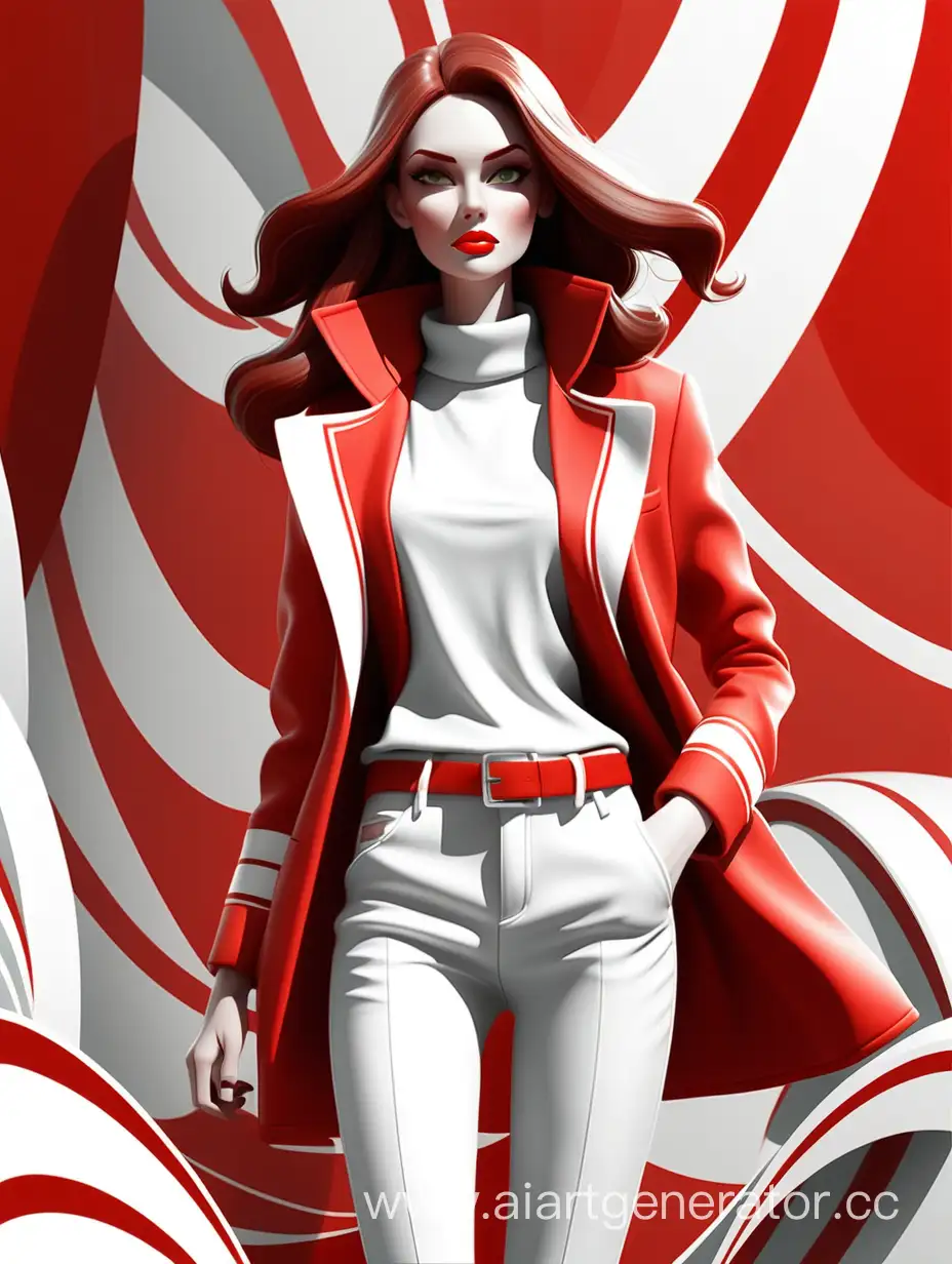 Advertisement banner, illustration in red and white for bright individual clothing