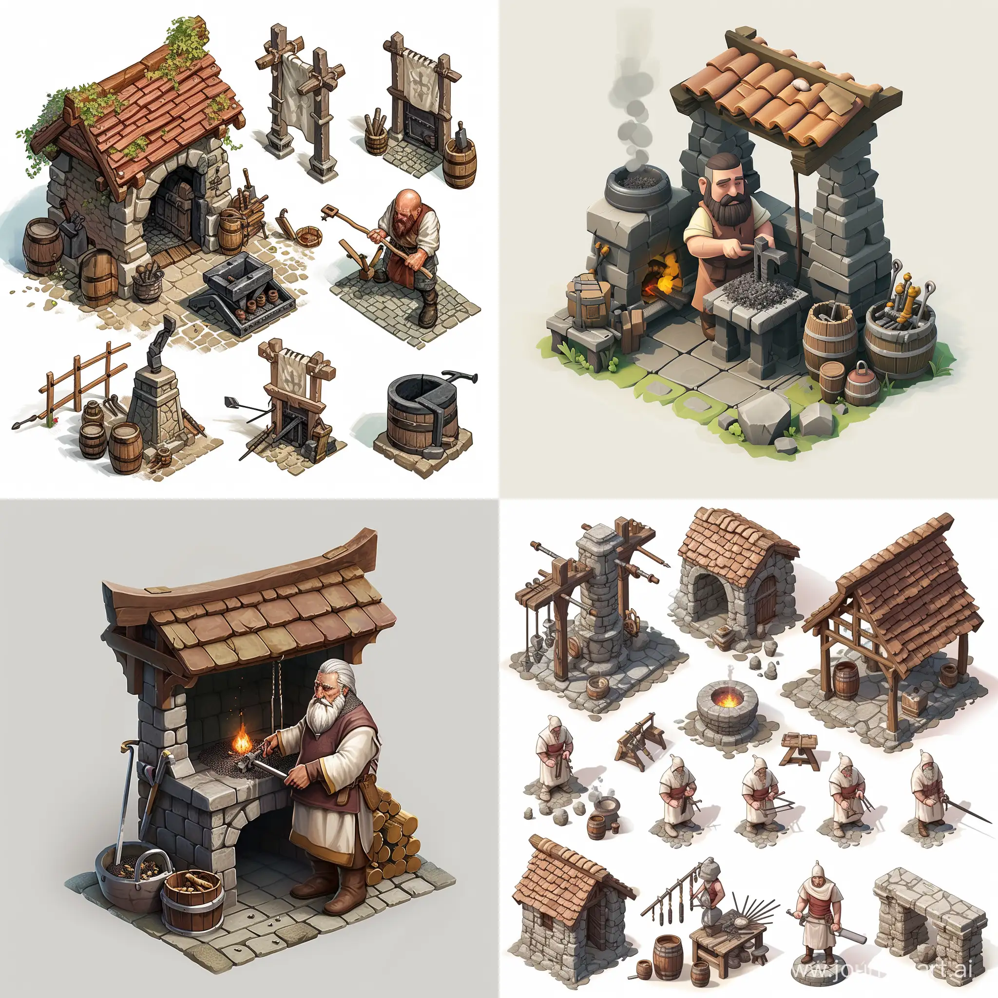 Realistic-Medieval-Blacksmith-Model-for-RTS-Game-Isometric-View