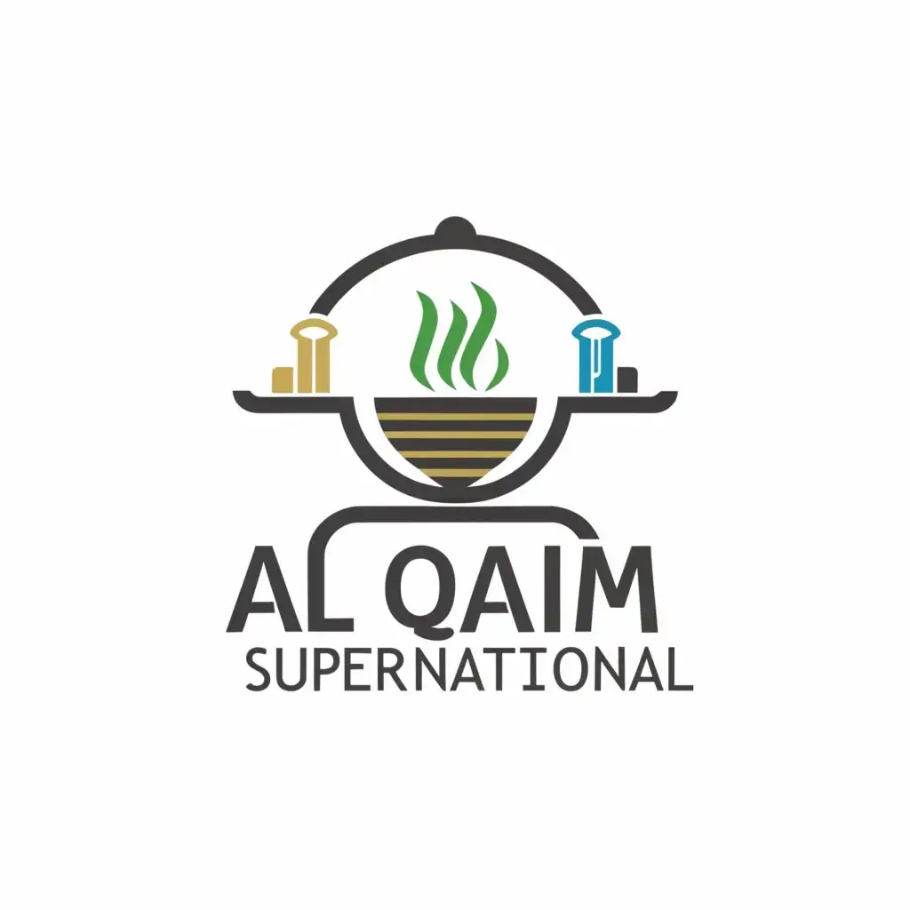 a logo design,with the text "Al Qaim Super National", main symbol:cooker,complex,clear background
