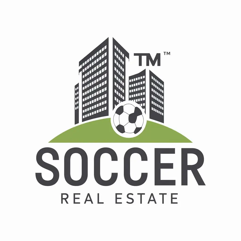 logo, Building and soccer, with the text "TM", typography, be used in Real Estate industry