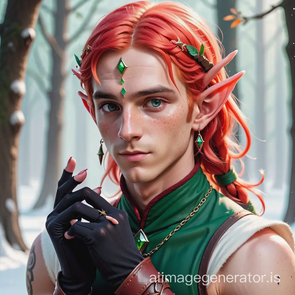 CoralHaired-Elf-Male-with-Unique-Jewelry-and-Freckles