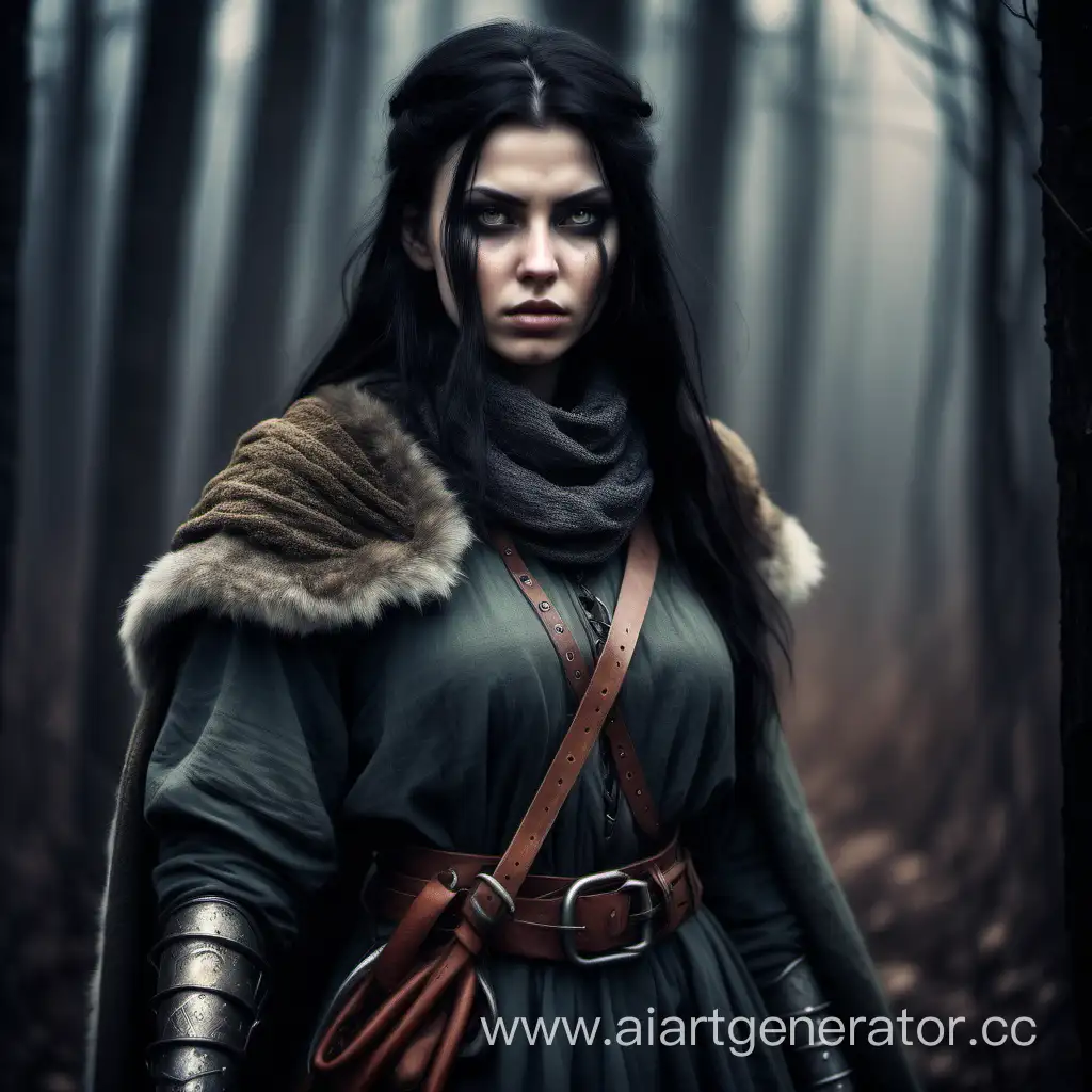 medieval slavic woman dark hair warrior gloom stalker ranger