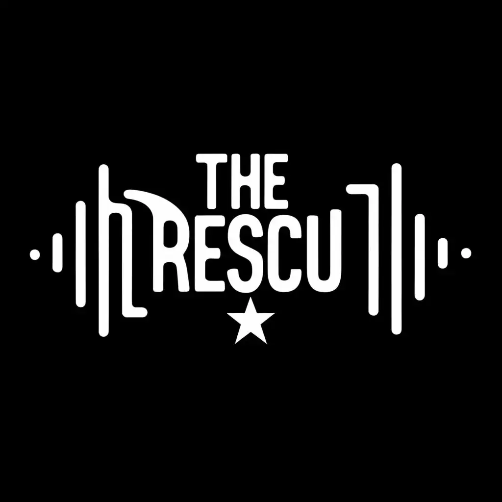 logo, music, with the text "the rescue", typography