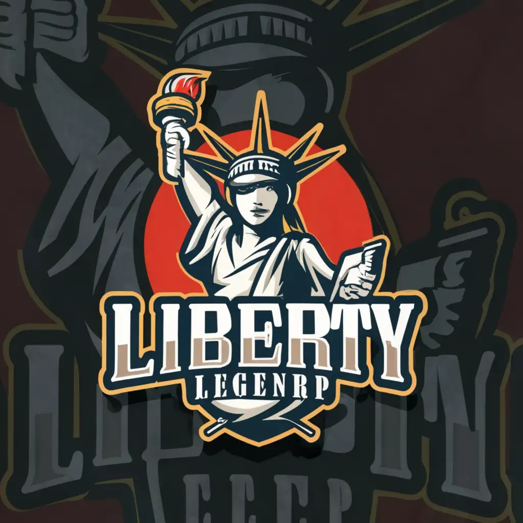 a logo design,with the text "liberty legend RP", main symbol:freedom and legend,Moderate,clear background