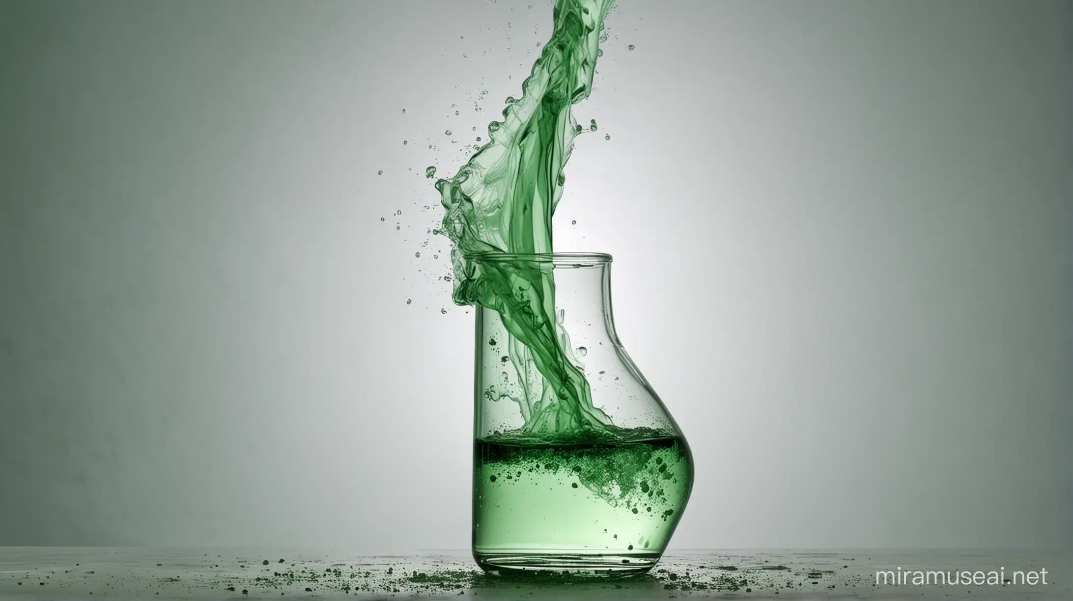 Green Smoke Escapes Broken Glass in Laboratory