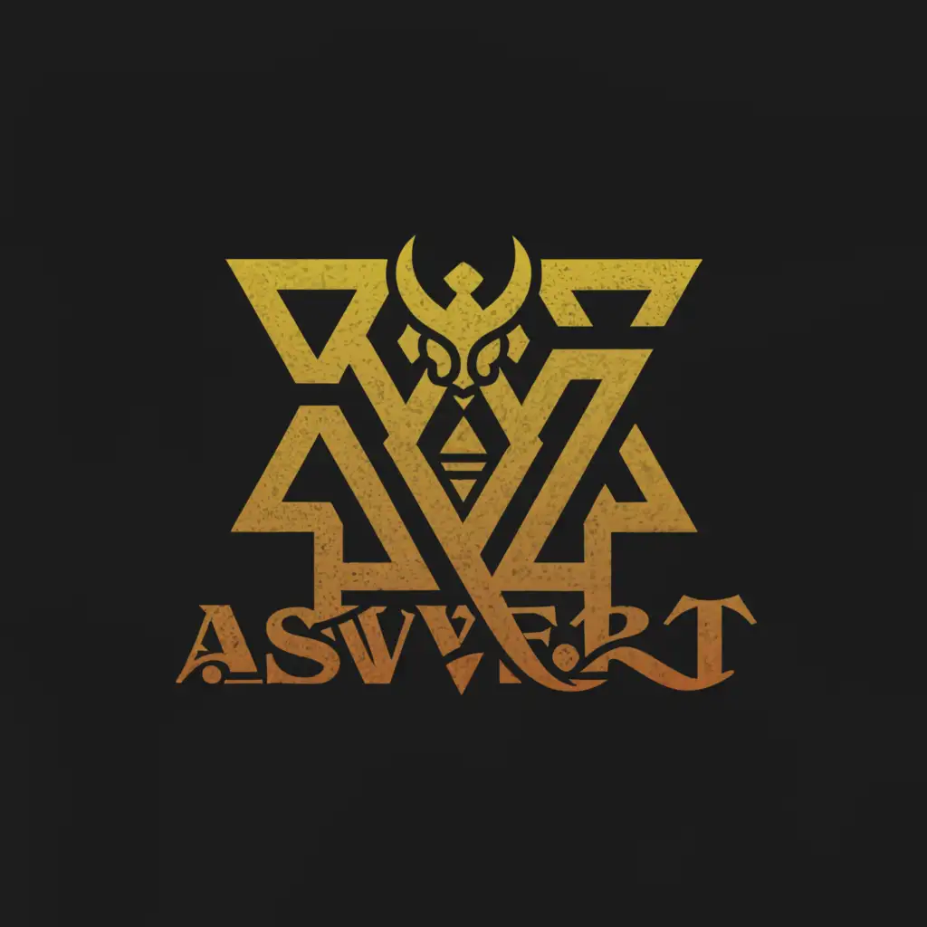 a logo design,with the text "Aswert", main symbol:Devil,Moderate,be used in Religious industry,clear background