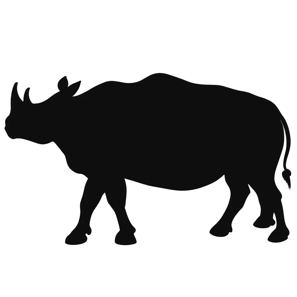 Intriguing-Silhouette-of-a-Rhinoceros-PNG-Image-for-Stunning-Visual-Impact