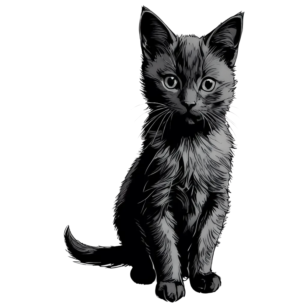 Captivating-Kitten-Sketch-in-HighQuality-PNG-Format