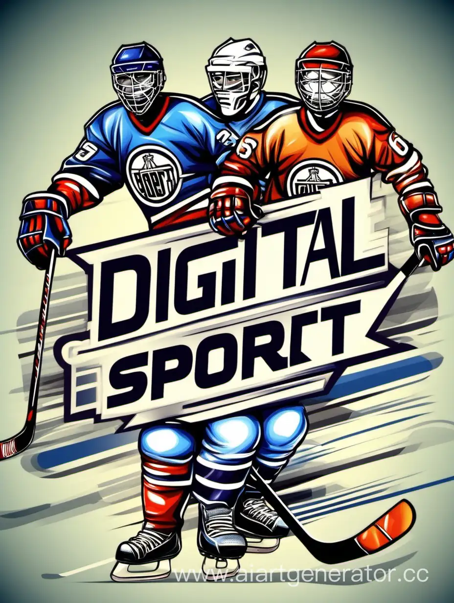hockey theme and main them about digital sport
