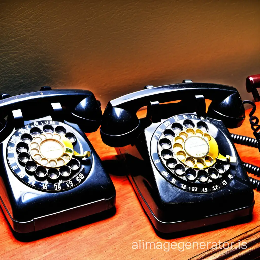 Vintage-Rotary-Phones-Collection-Nostalgic-Communication-Devices