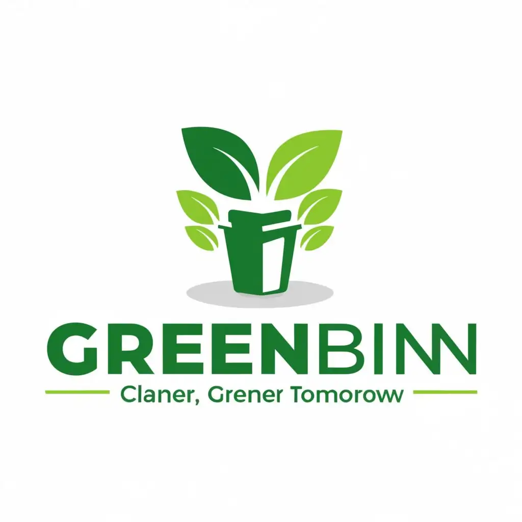 a logo design,with the text "GreenBin", main symbol:Cleaner Today, Greener Tomorrow,Moderate,clear background