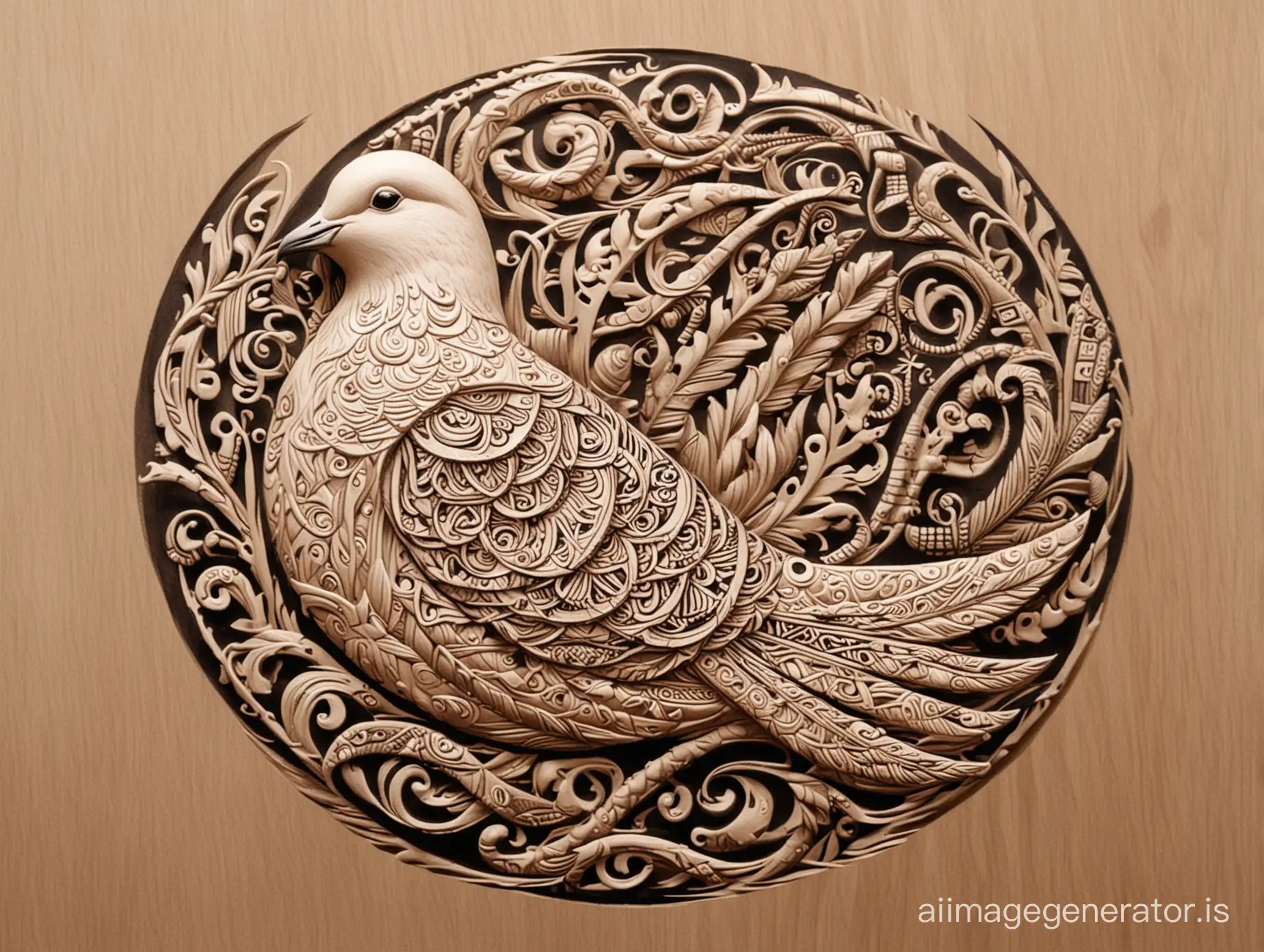 dove with Maori design