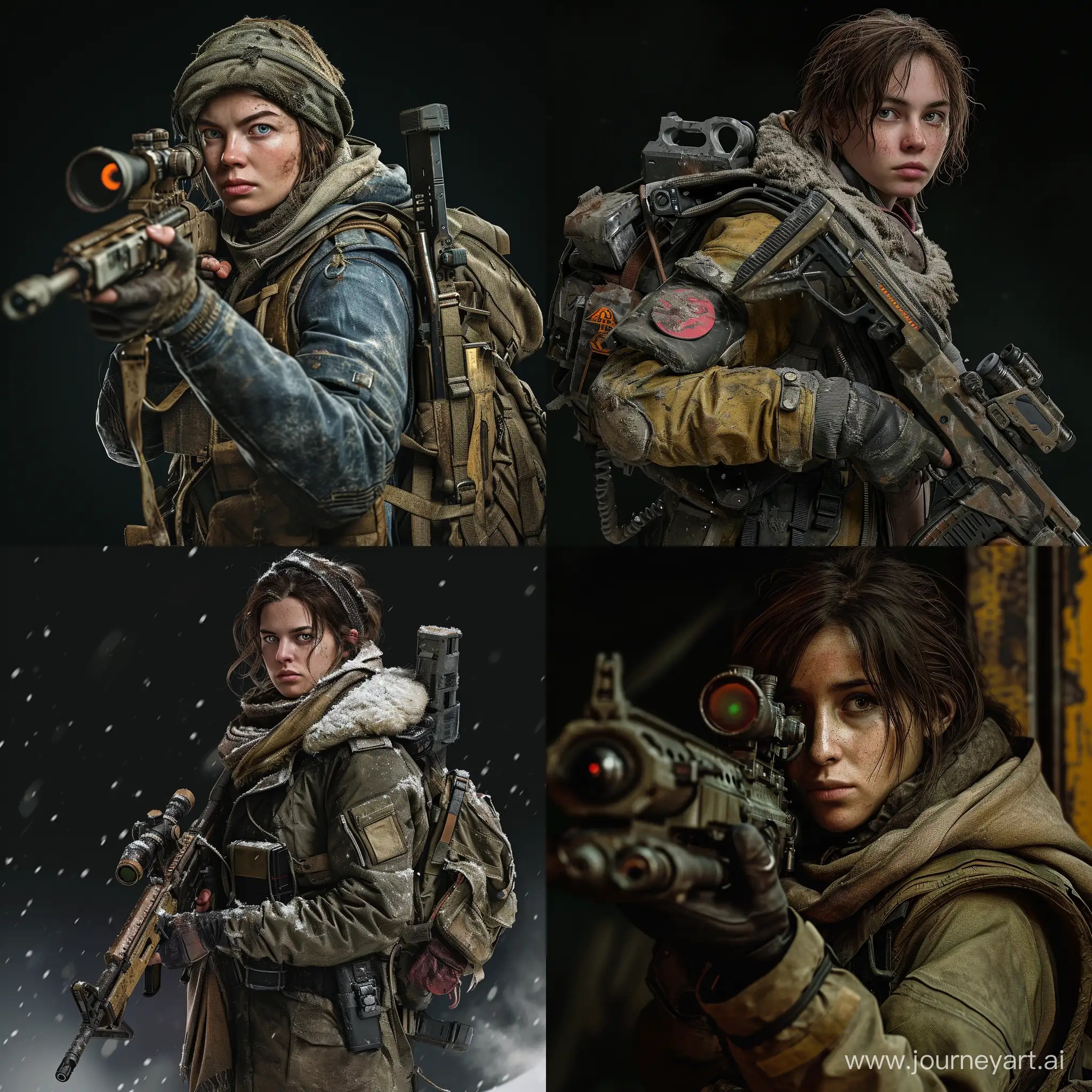 Anna Miller from metro exodus with tactical weaponary