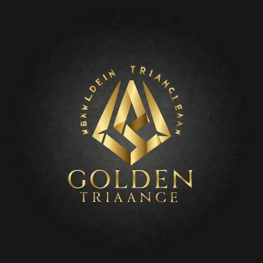 LOGO-Design-For-Golden-Triangle-Bold-Typography-with-a-Golden-Trident-Emblem