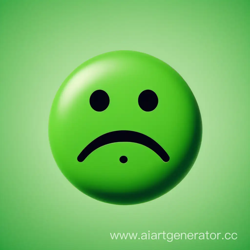 Disappointed-Smiley-on-Vibrant-Green-Background