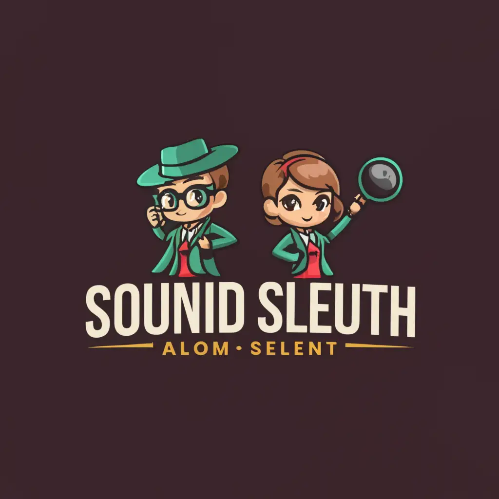 LOGO-Design-For-Sound-Sleuth-Dynamic-Anime-Duo-Unveiling-Sonic-Mysteries