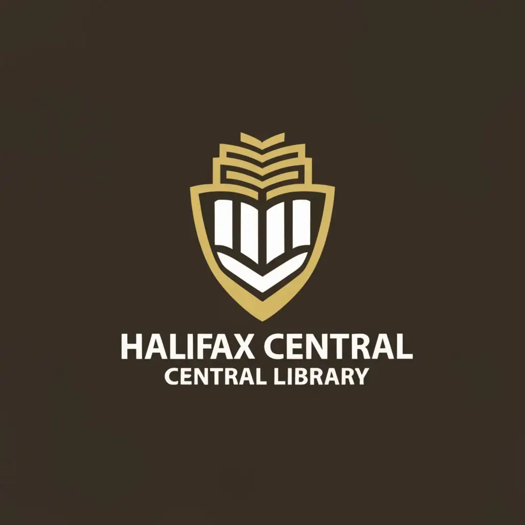 a logo design,with the text "HALIFAX CENTRAL LIBRARY", main symbol:premium shield bagged ,Moderate,be used in Education industry,clear background