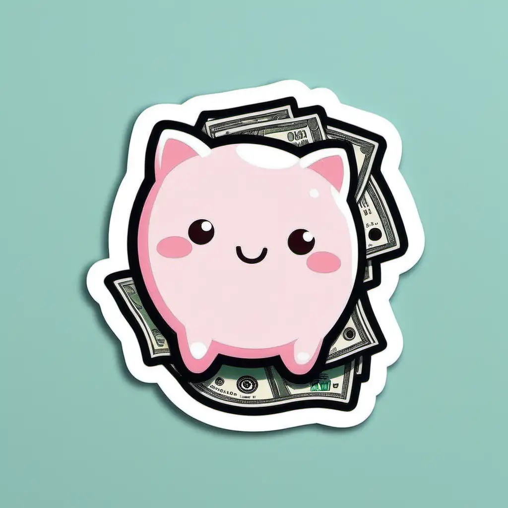 Colorful Kawaii Money Sticker Collection