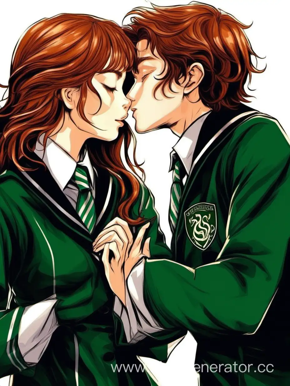 Slytherin-Romance-Enchanting-Kiss-Between-ChestnutHaired-Girl-and-Boy