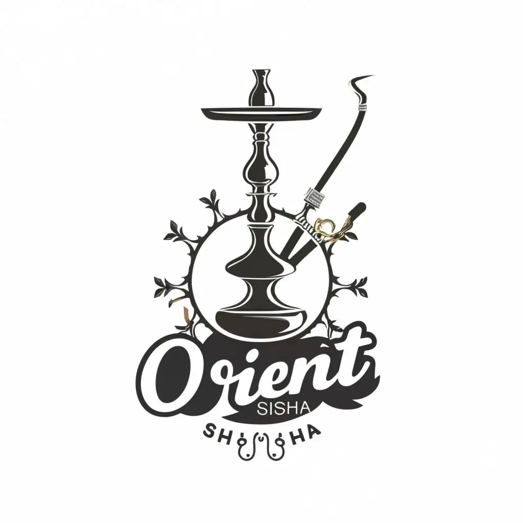 LOGO-Design-For-Orient-Shisha-Elegant-Hookah-Symbol-with-Distinct-Typography