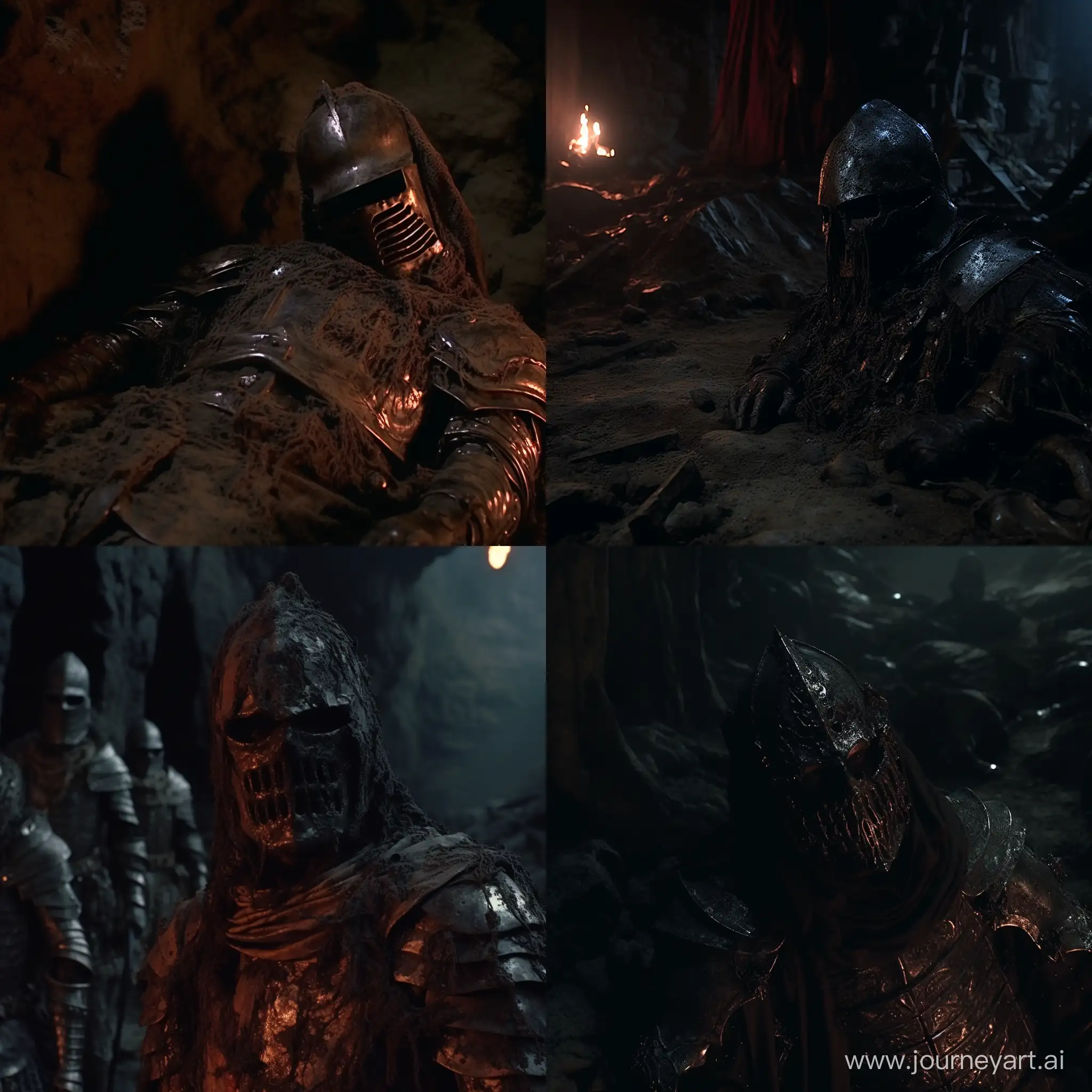 dvd screenengrabs character/arx fatalis dead knights next to the underground fort dark fantasy 1980 style