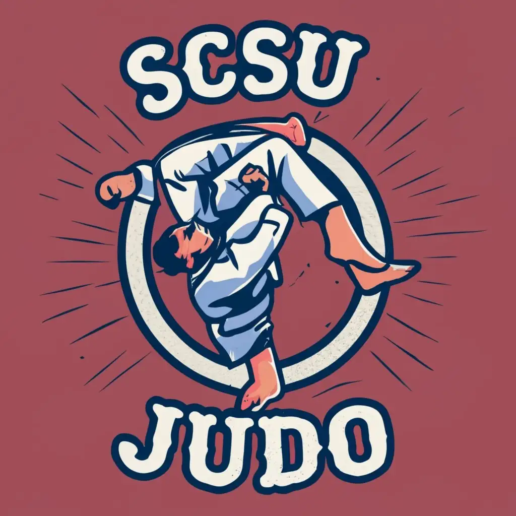 LOGO-Design-For-SCSU-Judo-Dynamic-Judo-Throw-Emblem-with-Striking-Typography