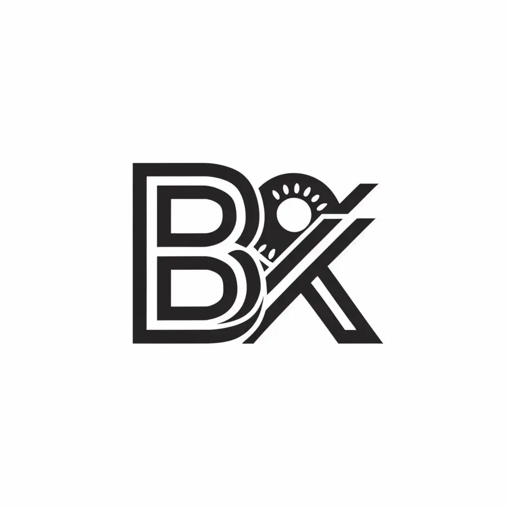 a logo design,with the text "BK", main symbol:film,Moderate,be used in Events industry,clear background