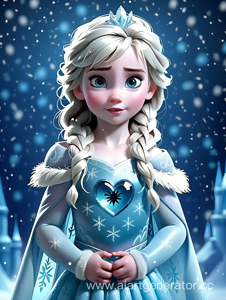 девочка 5 лет в костюме эльза холодное сердце фон зима снежинки