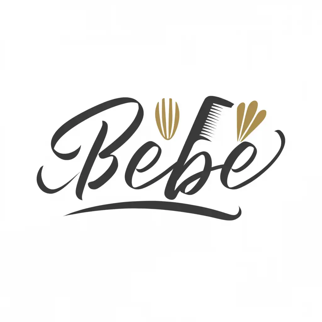 LOGO-Design-For-BeBe-Elegant-Hair-Beauty-Emblem-on-Clear-Background