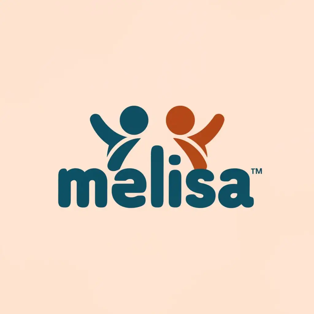 a logo design,with the text "MELISA", main symbol:Niño and niña,Minimalistic,be used in Nonprofit industry,clear background