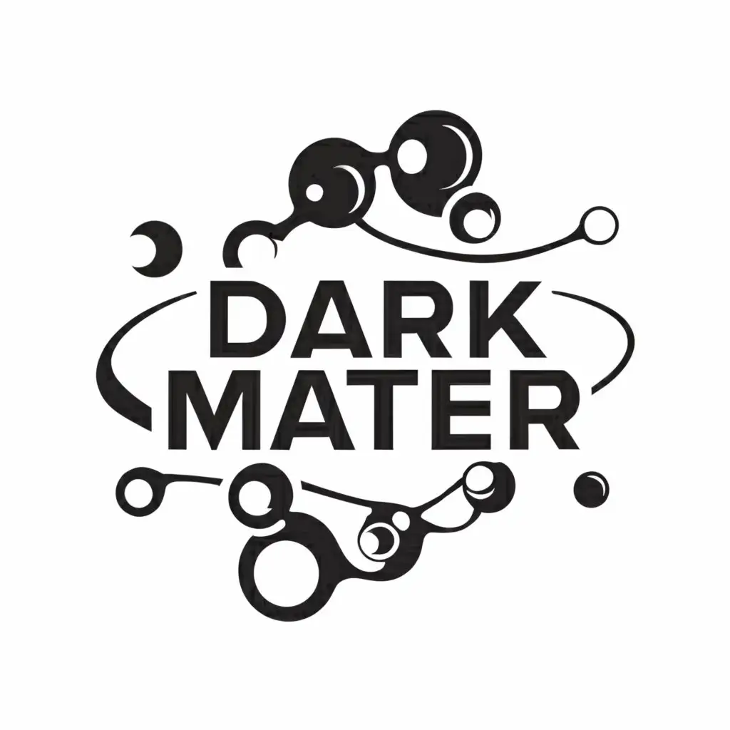 a logo design,with the text "Dark matter", main symbol:matter,Minimalistic,clear background