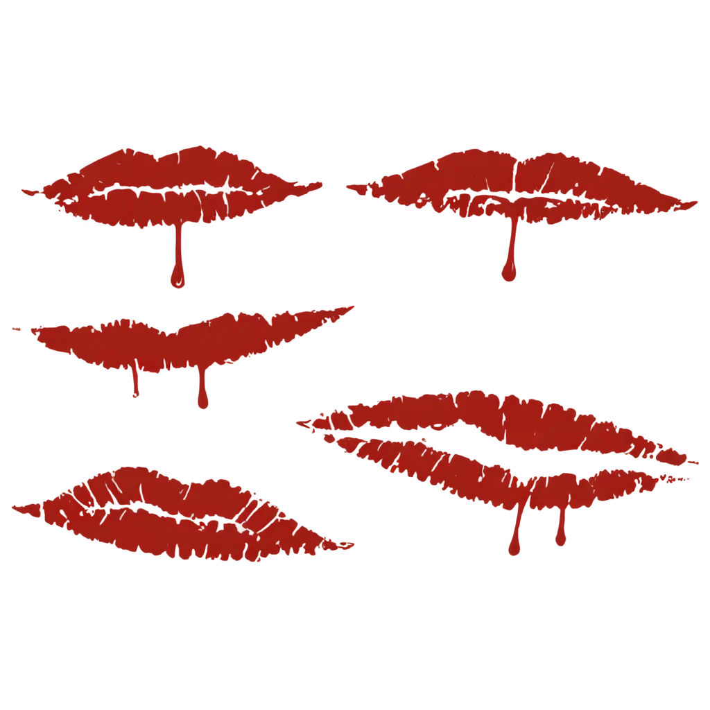 A vector image of lips that is full of blood.