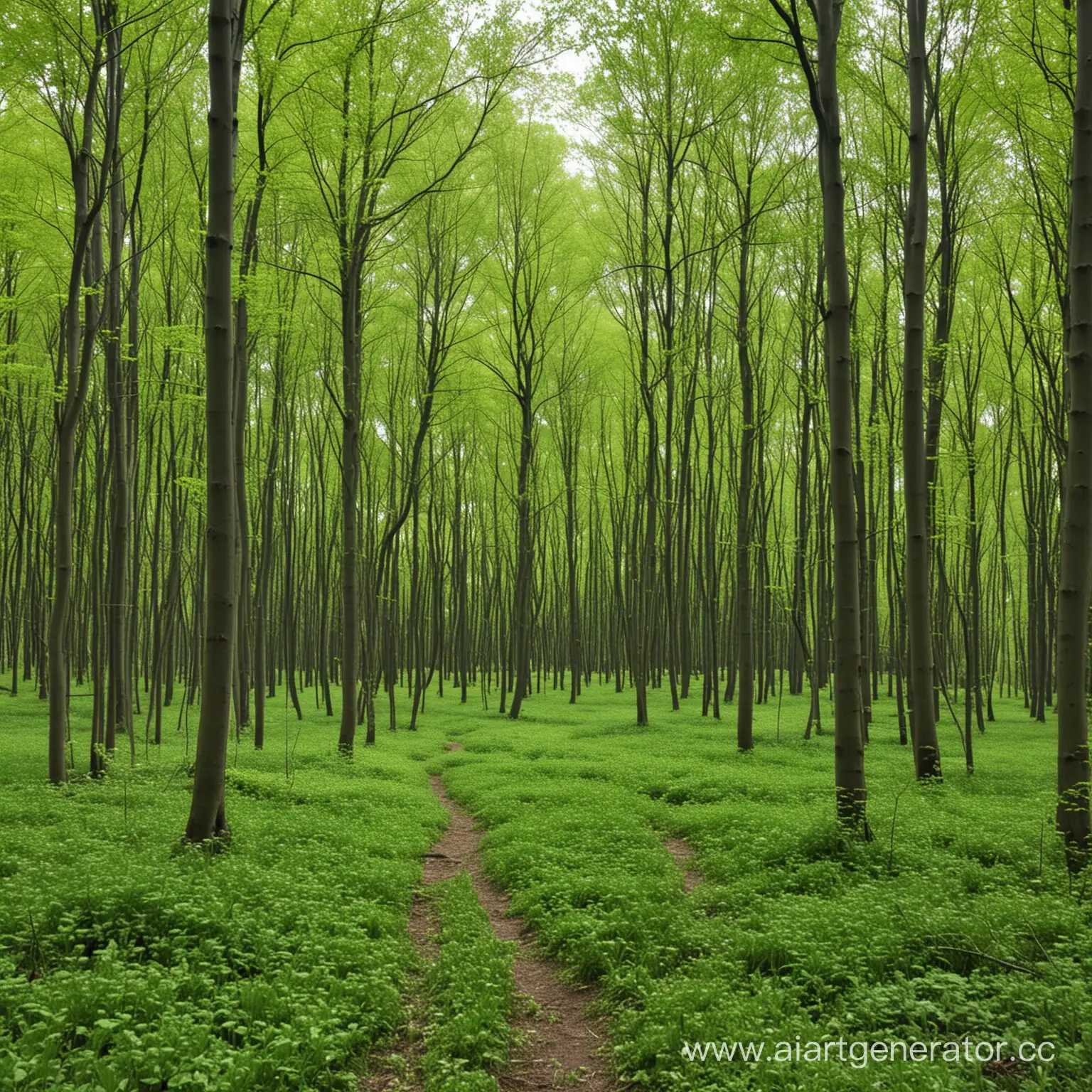 Lush-Green-Forest-in-Spring-Tranquil-Nature-Landscape