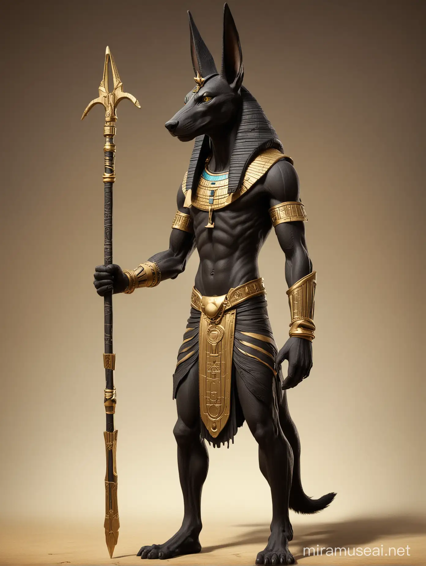 Anubis Dogkin in Ancient Egyptian Temple