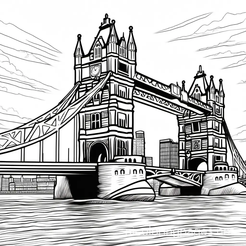 Detailed-London-Bridge-Coloring-Page-for-Kids-with-Ample-White-Space
