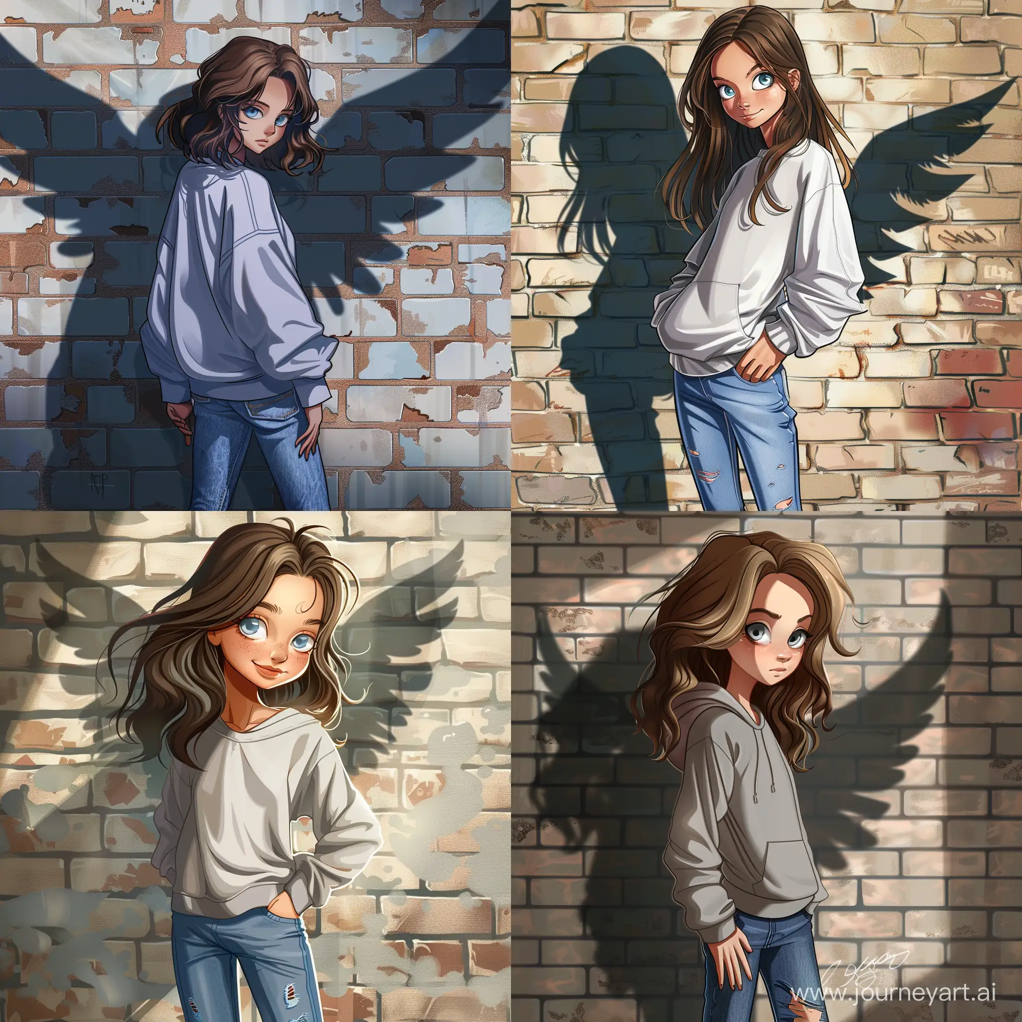 Adolescent-Angel-BrownHaired-Teen-with-Oversize-Sweatshirt-and-Brick-Wall-Wings