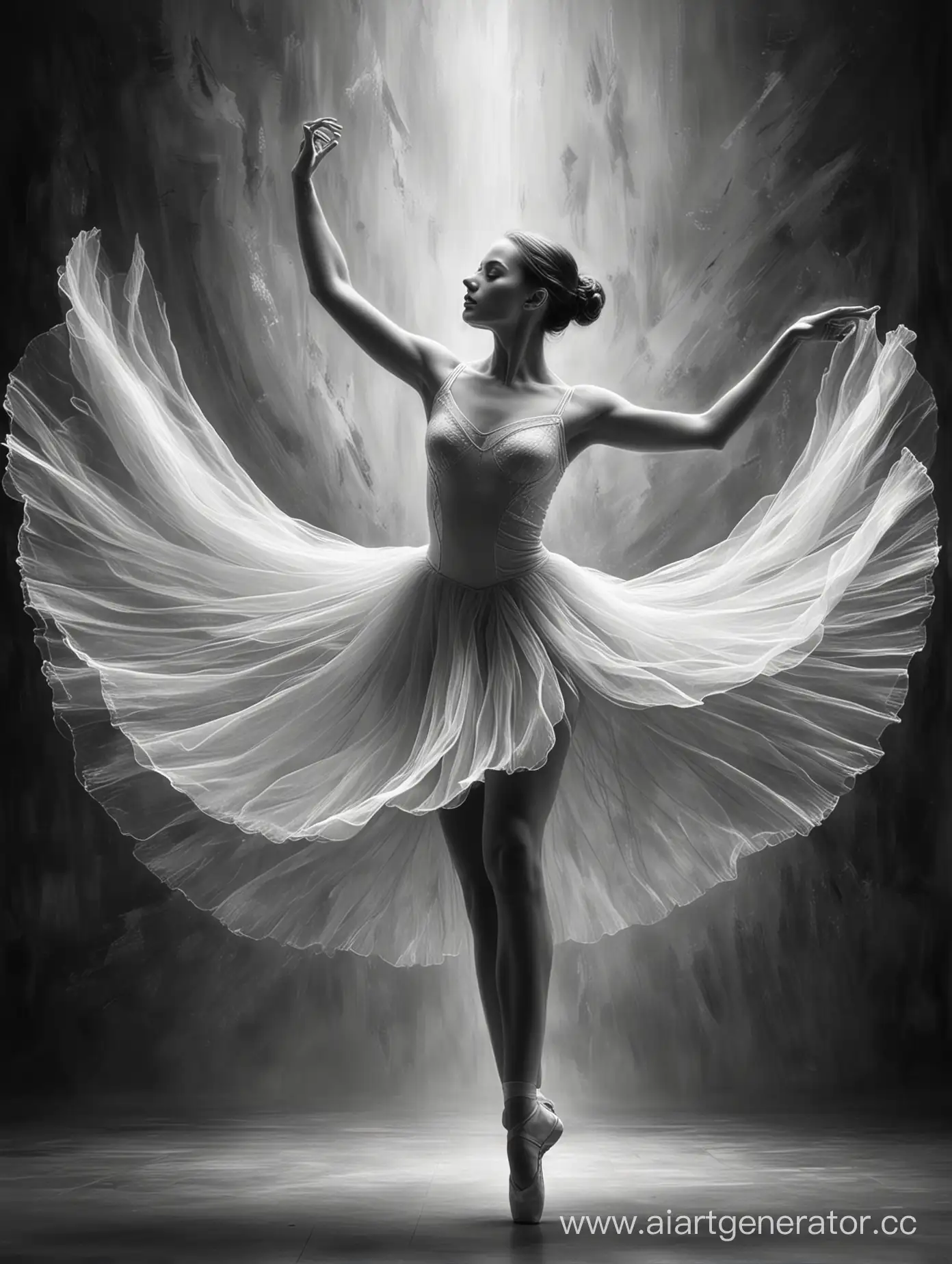 абстракция балет черно белая картинка