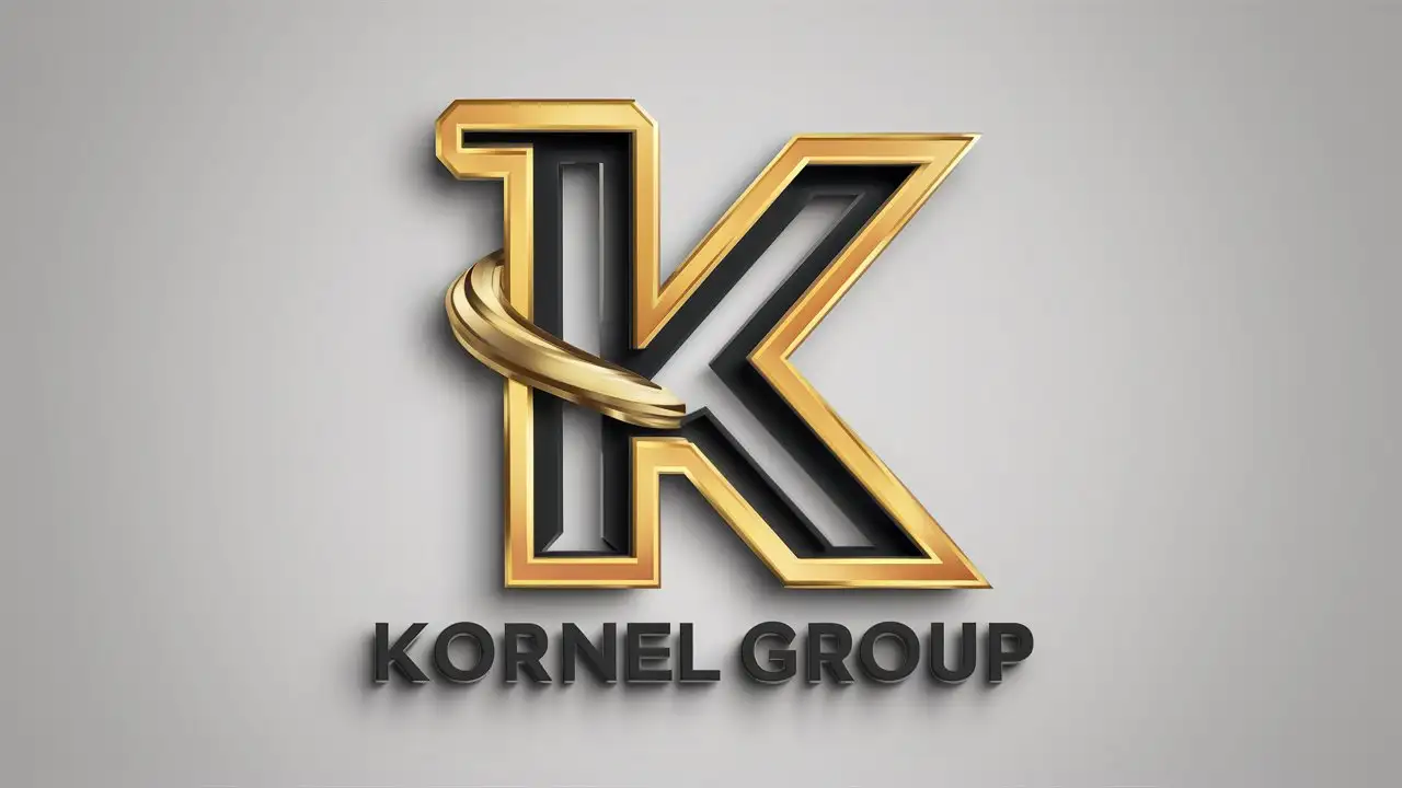 A logo  for a company named {Kornel Group}
the logo should stand out letter 'K' in a composition on a Rod and Carries 