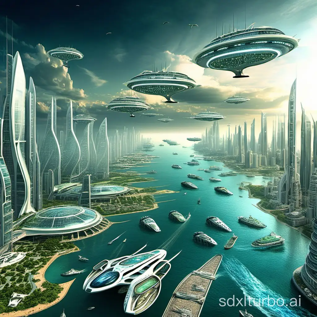 Future City, Ships, Humans, Oceans