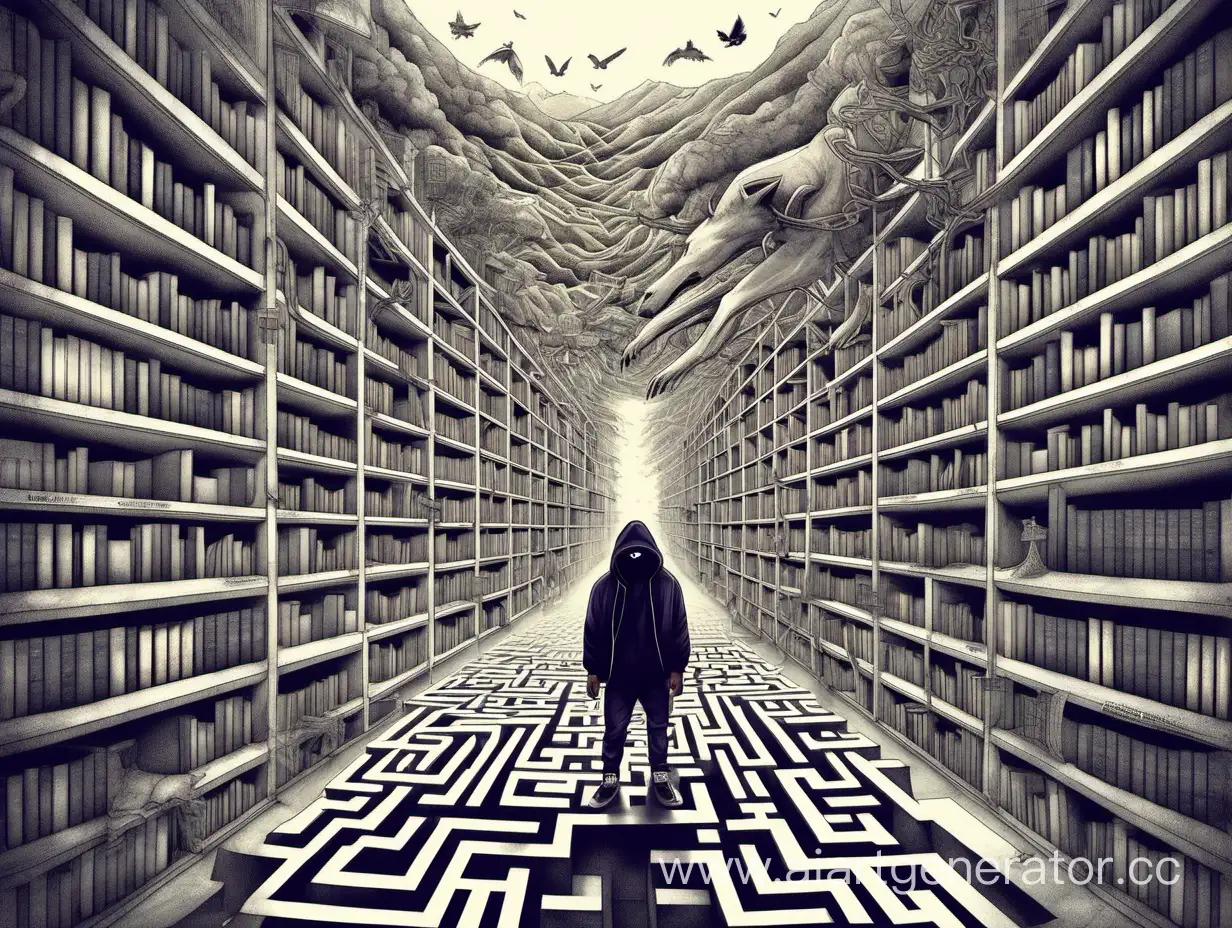 Maze library In my mind music rapper no face wolf mountains