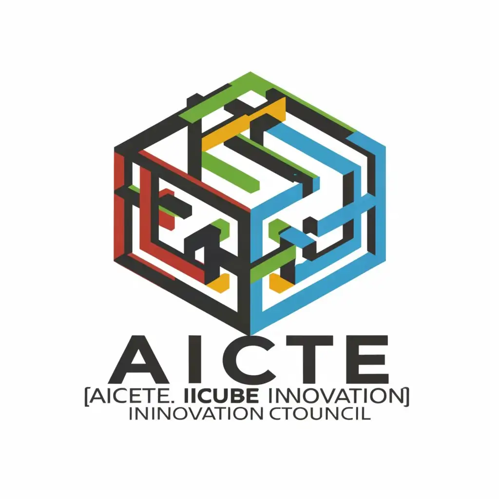 a logo design,with the text "AICTE", main symbol:Incorporate elements that symbolize innovation and collaboration.
Use vibrant colors to evoke energy and creativity.
Ensure the logo is simple, memorable, and scalable.
Experiment with different shapes and typography to create a unique design.
Keep the overall look modern and professional.
Aim for a design that can be easily recognized and associated with the AICTE iCube Innovation Council.
Provide variations with different color palettes for versatility.
Finalize the logo design in vector format for scalability and flexibility.,Moderate,clear background